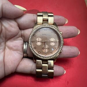 Marc Jacobs Gold Watch with Crystal Accents